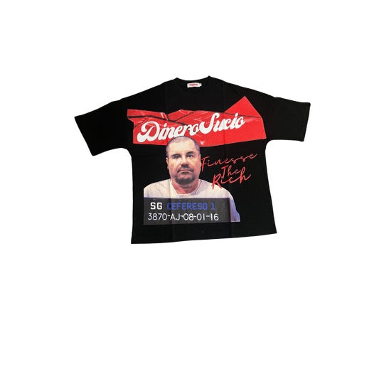 Black Oversized "El Chapo Dinero" T-Shirt