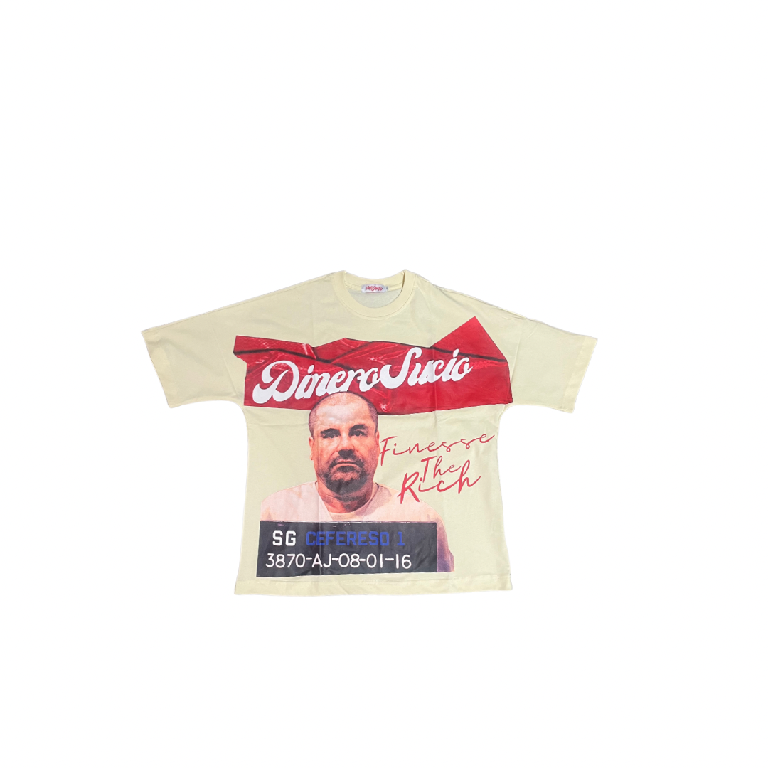 Cream Oversized "El Chapo Dinero" T-Shirt