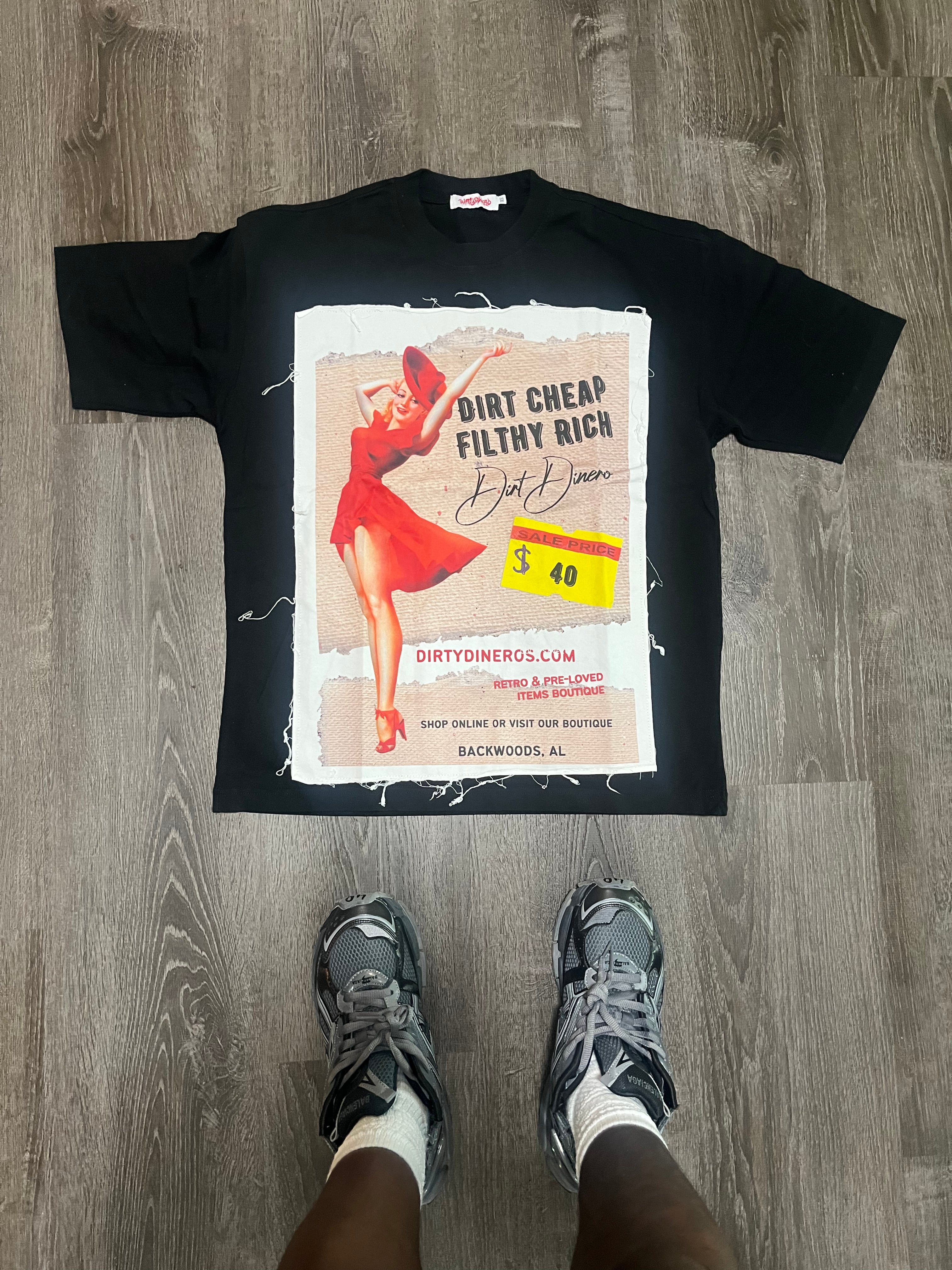 SS24’ Dirt Cheap Oversized Tee Black/Red